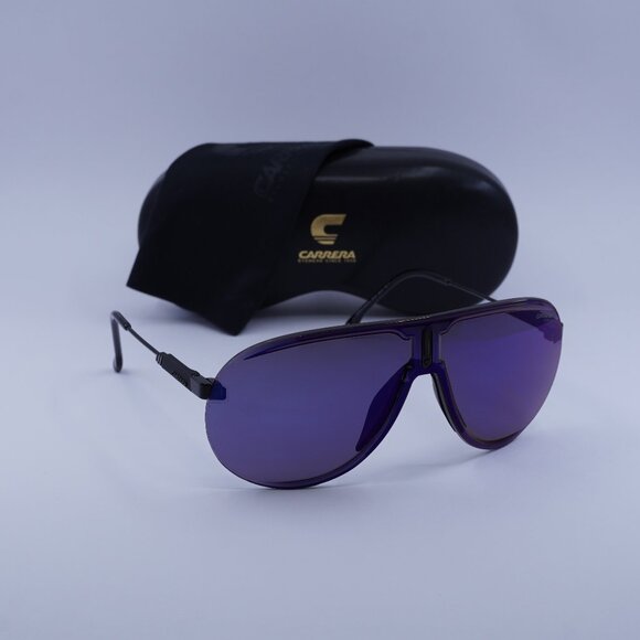 Carrera SUPERCHAMPION D51 XT Shield Sunglasses - Black/Blue/Blue Mirrored - Picture 1 of 12
